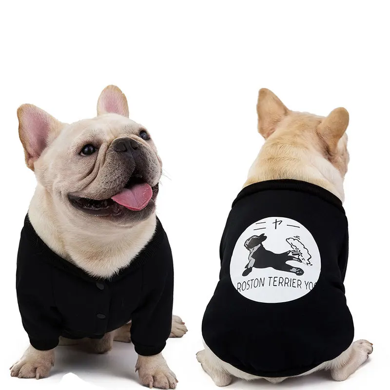

2022 Dog Clothes Autumn Soft And Warm Fleece Bulldog Vest Jacket Winter Cute Solid Color Dog Sweater Comfortable Pet Supplies