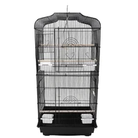 37 bird parrot cage canary parakeet cockatiel lovebird finch bird cage with wood perches food cups black