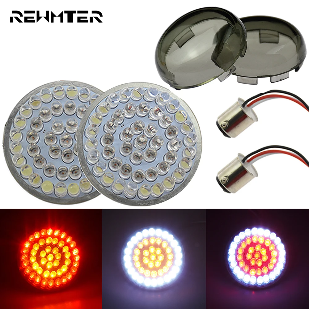 Motorcycle Bullet Turn Signal Indicator Light Lamp 1157 LED Inserts Light For Harley Touring Sportster Dyna Softail XL 48 72