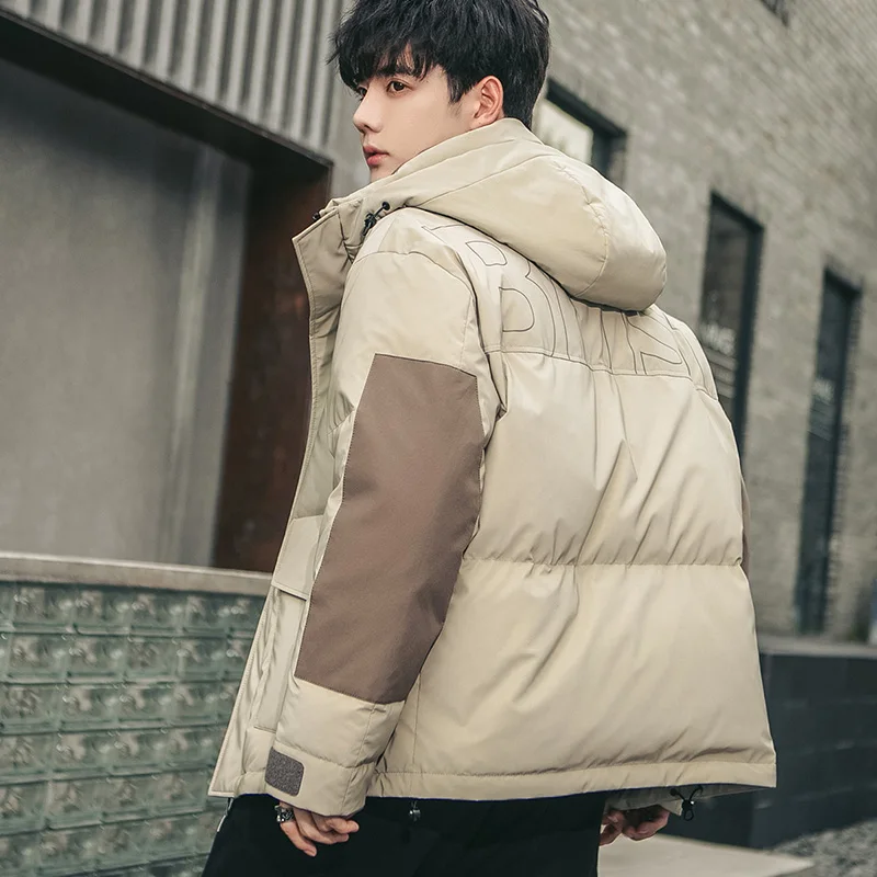 Winter Hooded White Duck Down Jacket Men's Fashion Casual Thick Warm Parkas Clothes Outdoor Streetwear Top Coats Oversized M-4XL