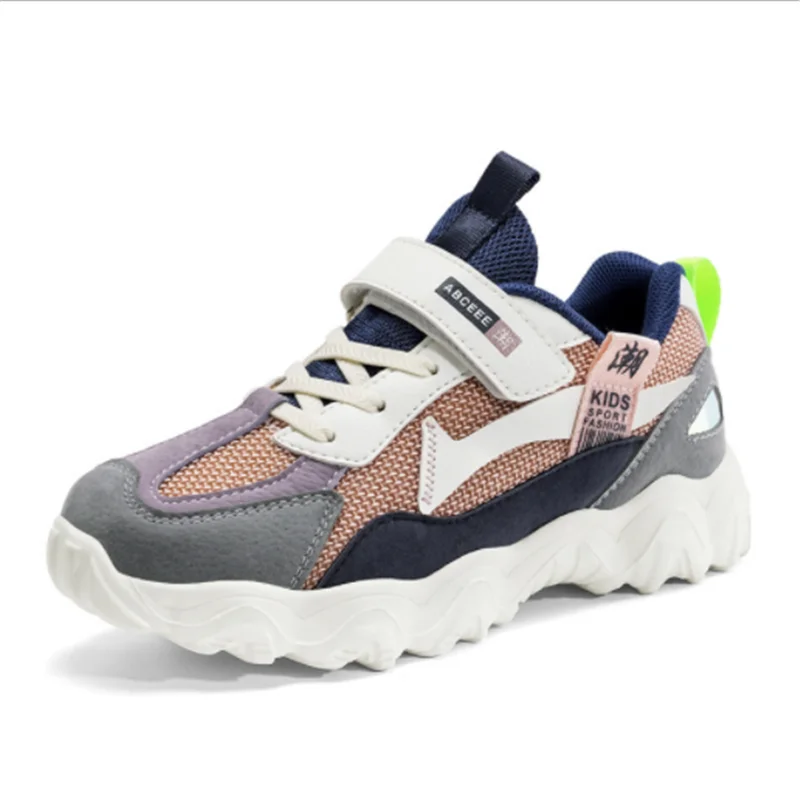 

2021 Spring and Autumn New Girls Sports Shoes Children's Double Net Breathable Big Kids Students Pink Wild Children's Shoes Cas