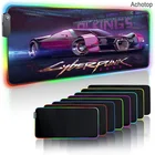 Коврик для мыши Cyberpunks RGB, игровые аксессуары, большой коврик для мыши с подсветкой XXL, коврик для мыши со светодиодный подсветкой в стиле аниме, игровой компьютерный коврик, Настольный коврик