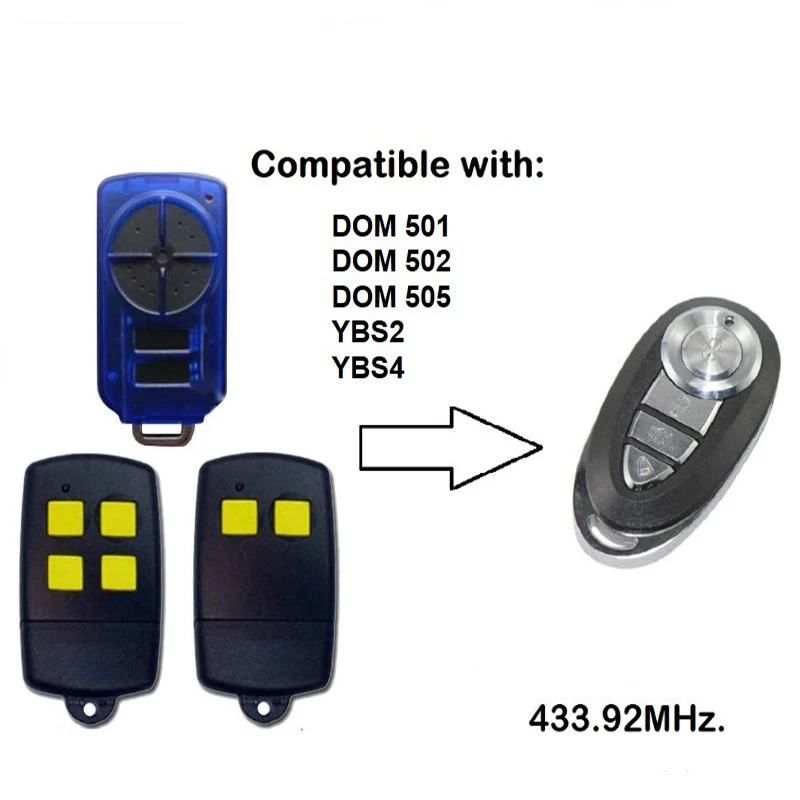 

Для DOM 501, DOM 502, DOM 505 433,92 МГц дистанционный непрерывный Код команды гаража