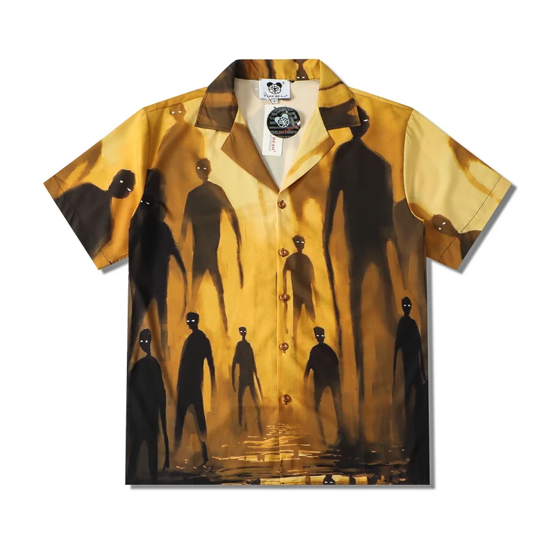 2021 повседневные Гавайские рубашки Хай стрит пляжный кардиган с принтом теней