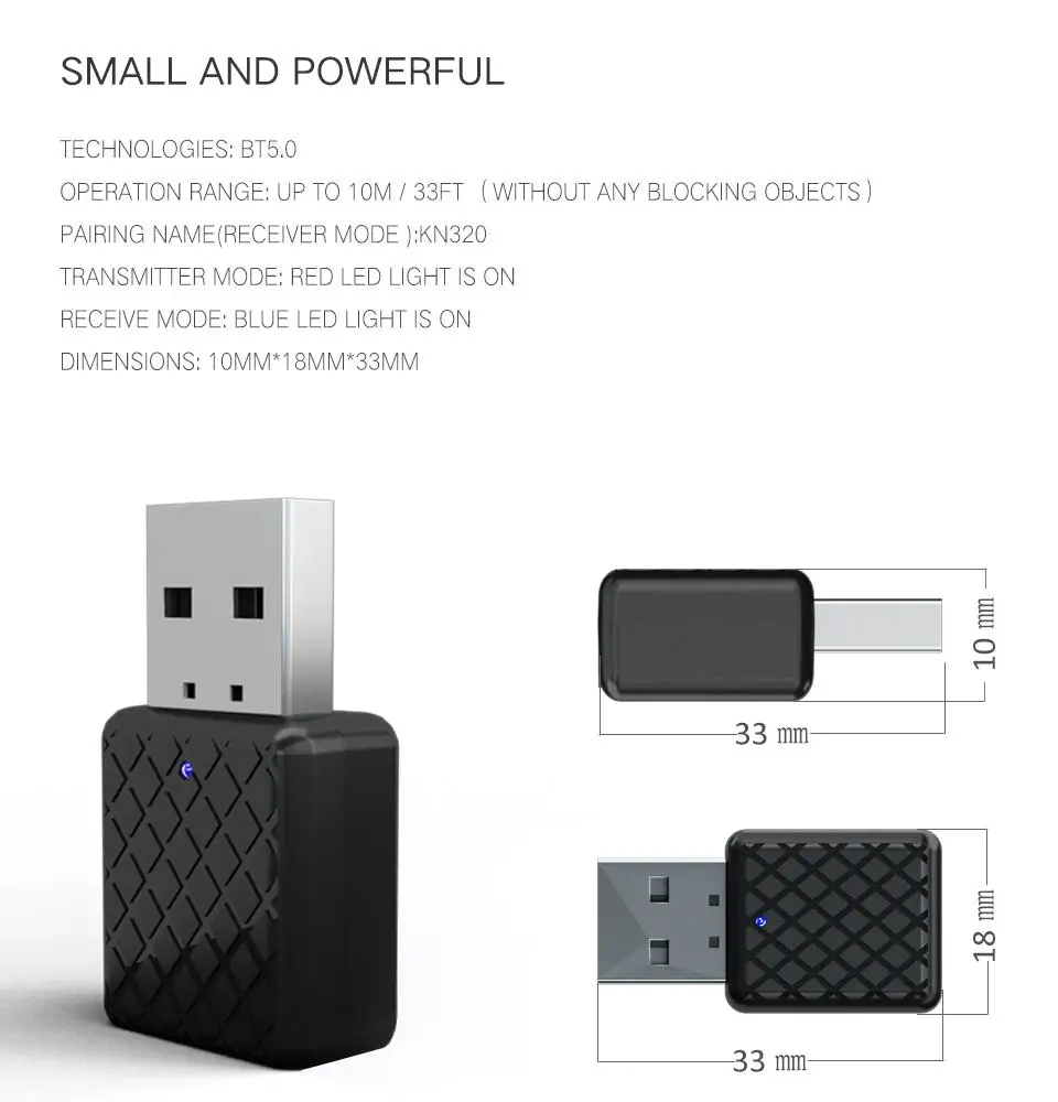 Новый USB Bluetooth 5 0 передатчик приемник 3 в 1 адаптер EDR ключ мм AUX для ТВ ПК наушников