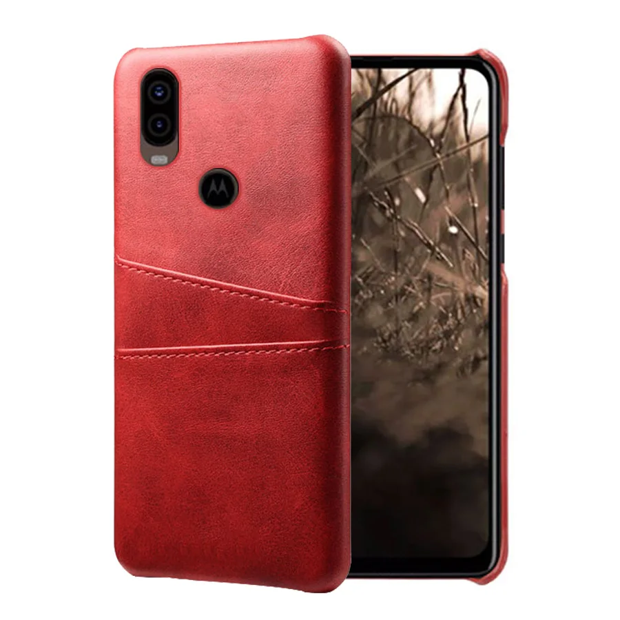 Роскошный кожаный держатель для карт, чехлы для телефонов Motorola MOTO C Plus, E3 power, E4 Play, G4, G5, G5S, G6, G7 power, чехол для телефона - Цвет: Красный