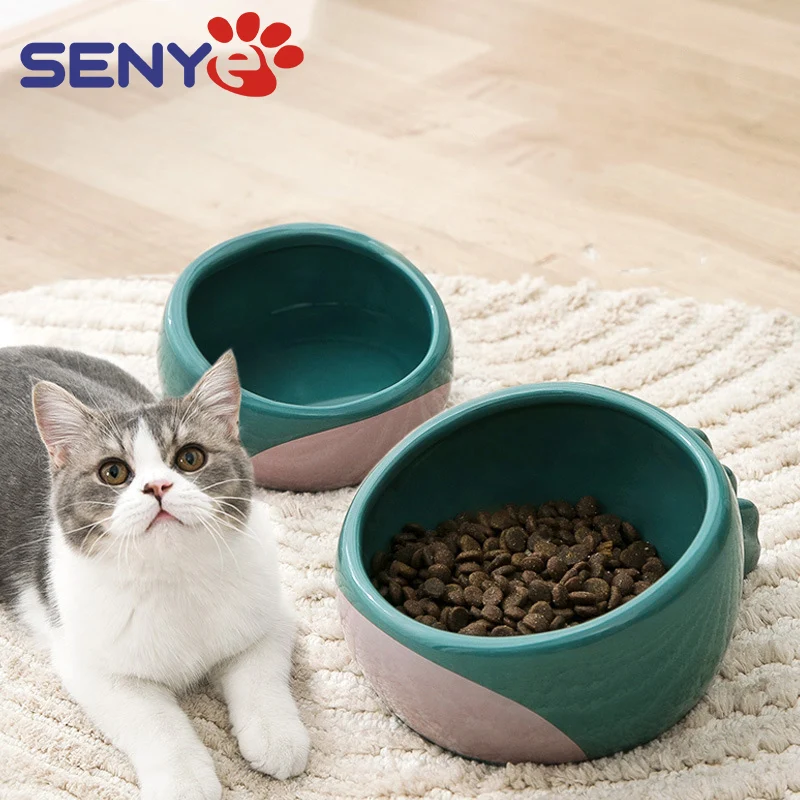 

Милая керамическая миска в форме динозавра, нескользящая миска большой емкости для питьевой воды, товары для домашних животных