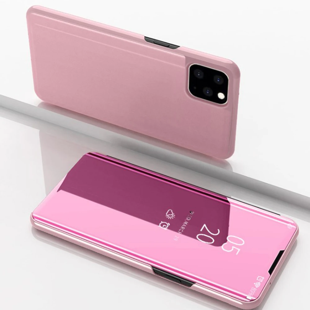 Luxury Mirror Flip Case For Apple iPhone 11 Pro X XS XR Max 6 6S 7 8 Plus Soft Fashion Phone Leather Cover with Kickstand | Мобильные