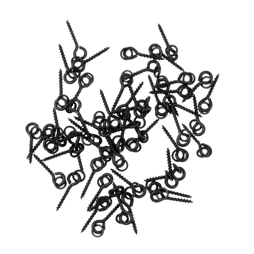 

50 шт. Карп Рыбалка бойлов винт с твердых серебряное кольцо приманки инструмент чод буровых установок для рыбалки на карпа, волосы рыболовны...