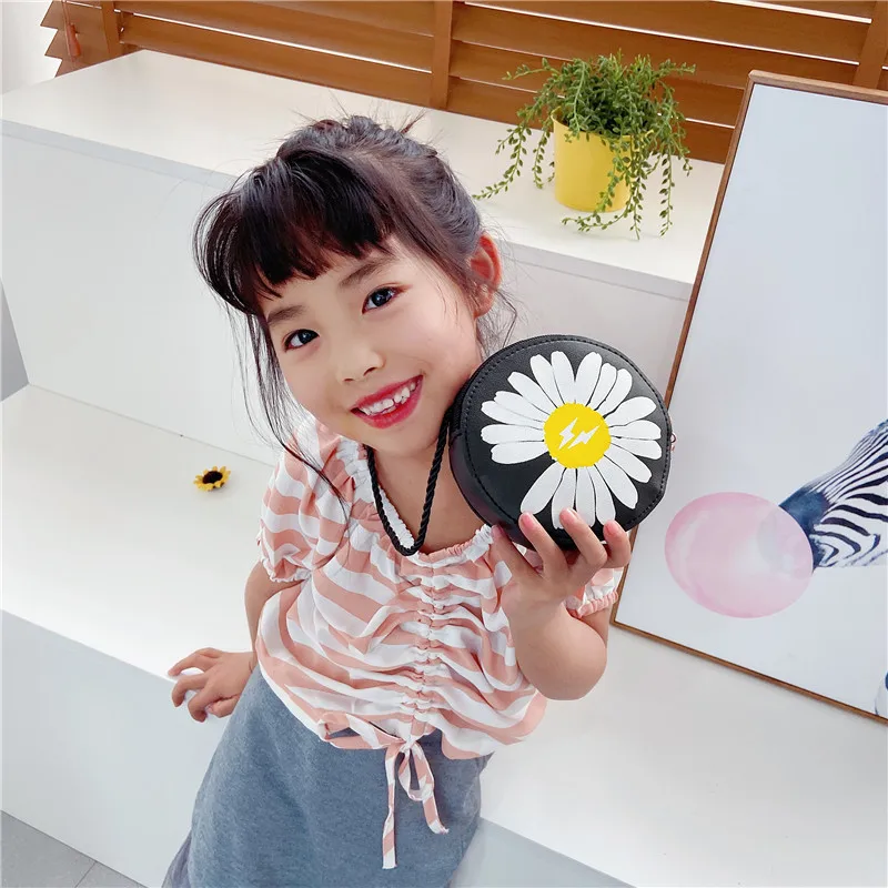 Lovely Daisy Flower Girls Baby Mini Shoulder Bag Kids Princess Accessories Handbags Children's Cute Cartoon Small Messenger Bags