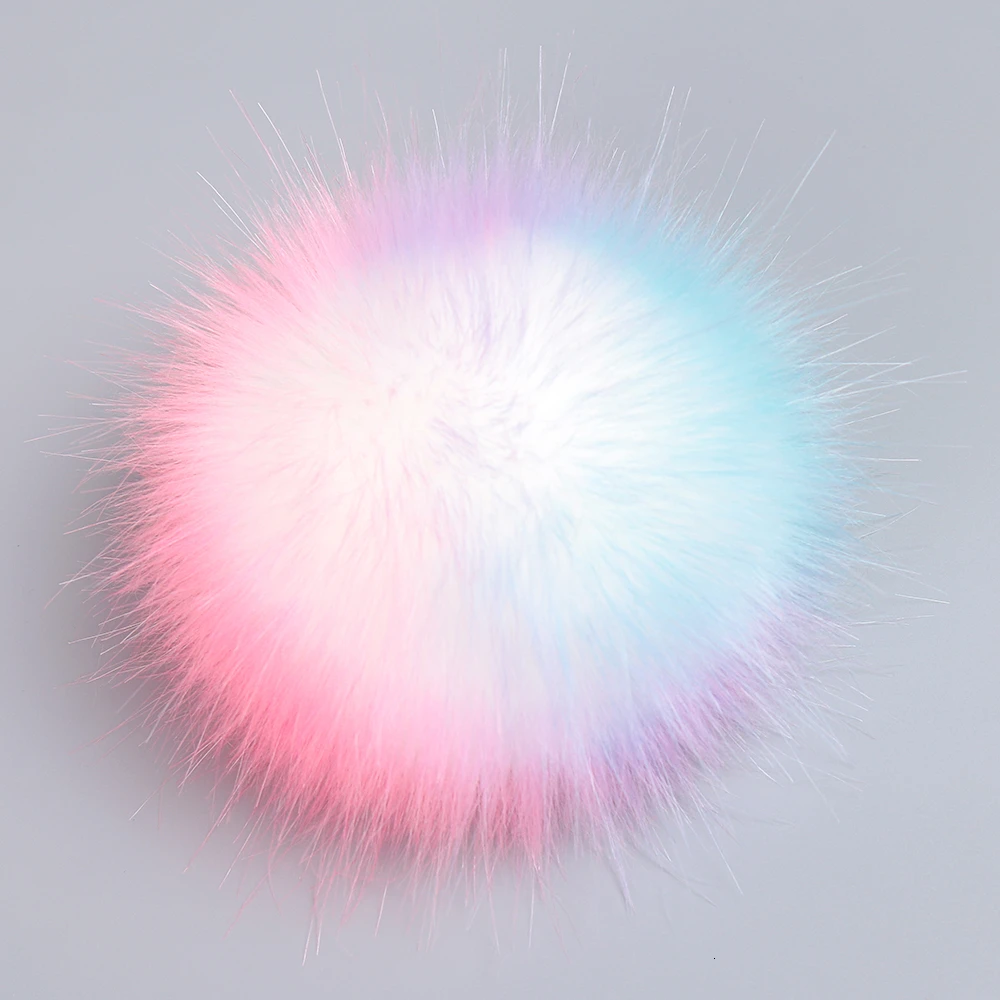 multicolor 5 шт./партия, 8 см, мяч из искусственного лисьего меха, полиэстер, экологичный пушистый шар, одежда, обувь, шапки, аксессуары, Резиновая лента, интерфейс - Цвет: multicolor