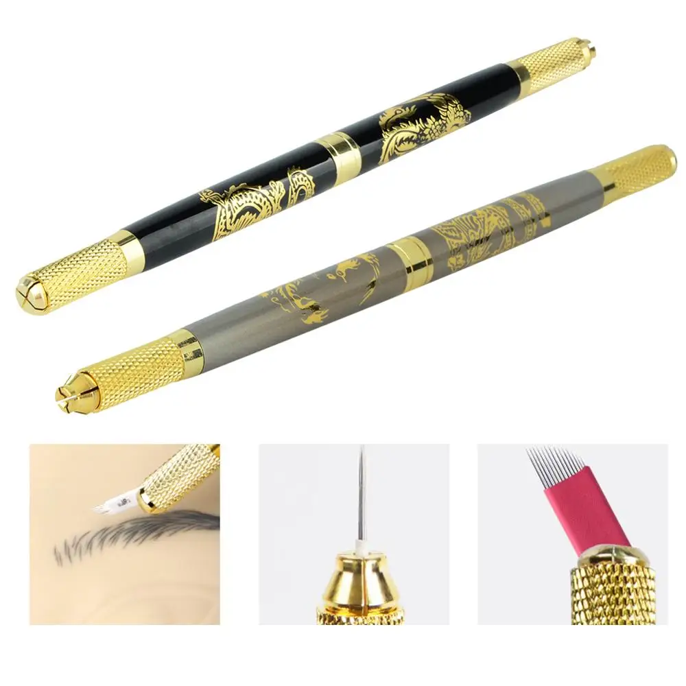 

Double-end Eyebrow Tattoo Microblading Manual Pen Semi Permanent Makeup Tattoo Eyeliner Pen DIY Handle Tatoo Machine Makeup Tool