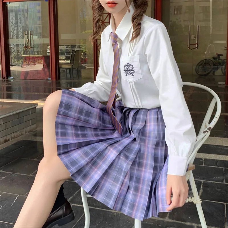 Новая японская школьная юбка с высокой талией популярная осенне-летняя