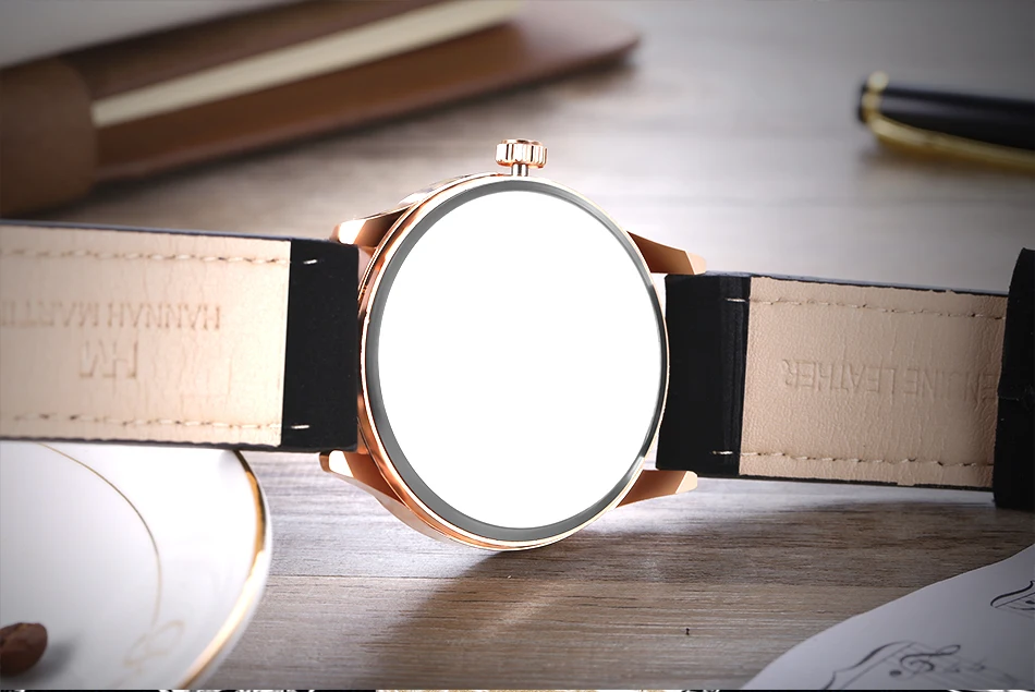 Мужские наручные часы с календарем кварцевые коричневым кожаным ремешком