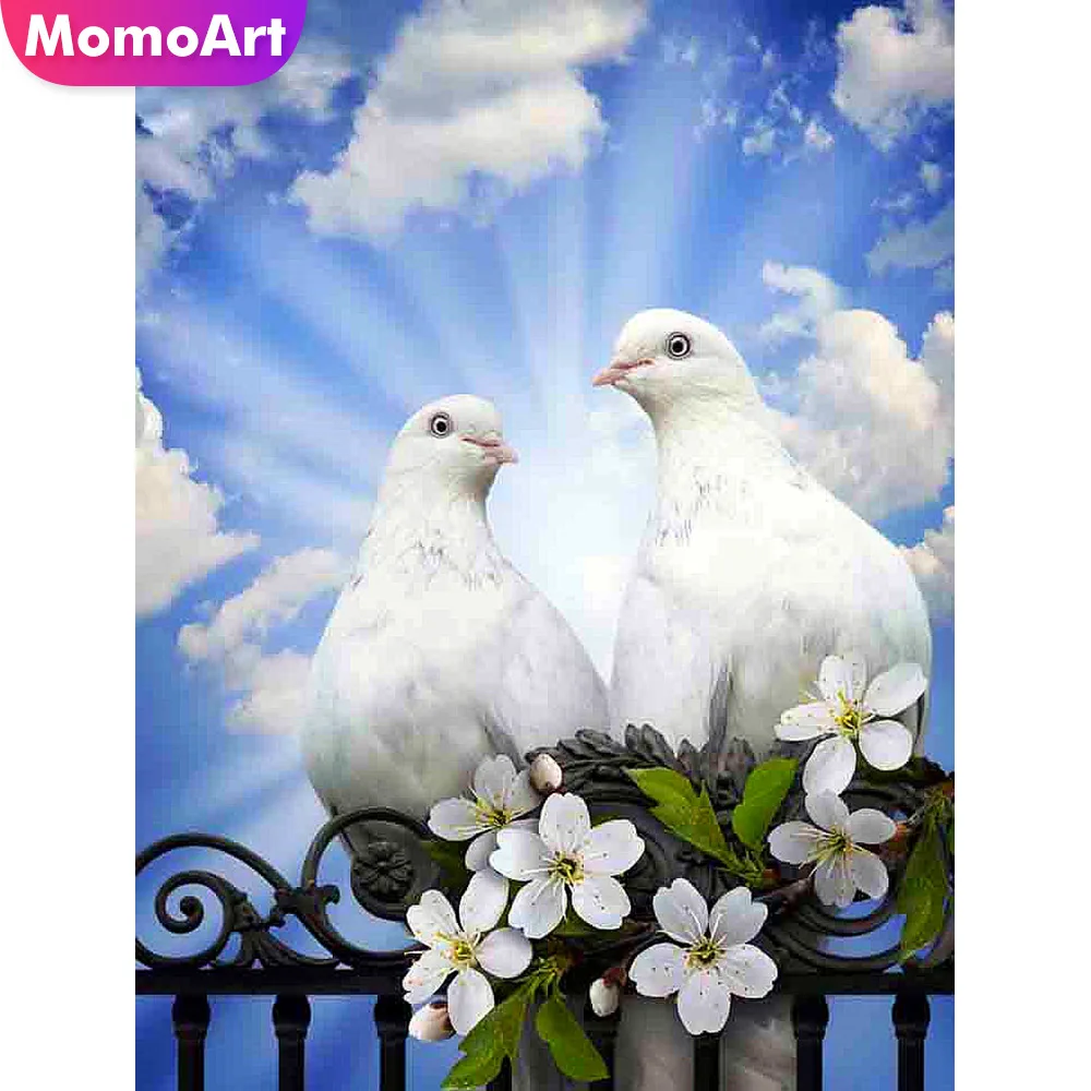 

MomoArt Diamond Painting Animal Diamond Mosaic Full Square Rhinestone Diamond Embroidery Pigeon Home Decoration
