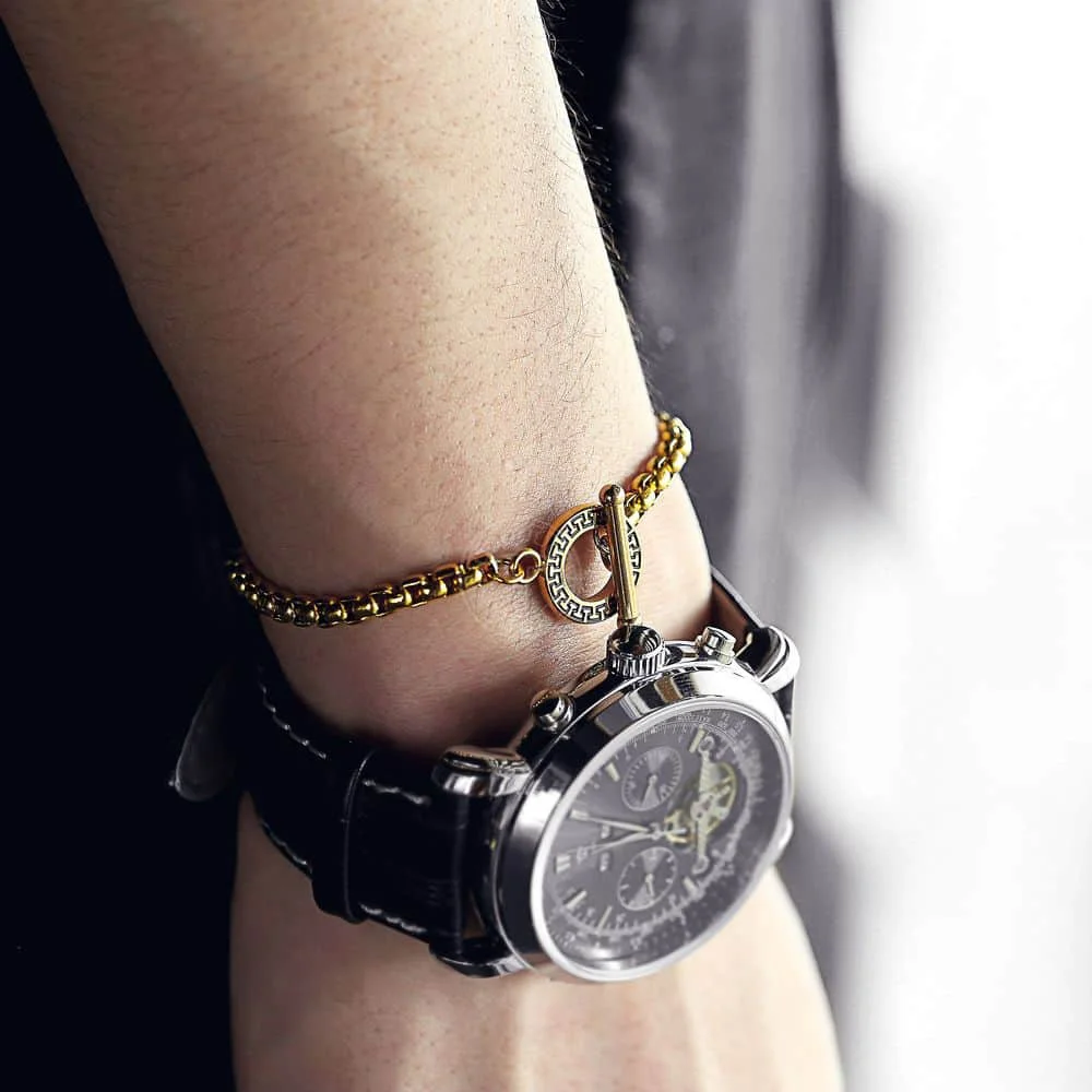 Men Women's Jewelry Set 4mm Box Link Stainless Steel Necklace Bracelet Chain Unique Patterns Toggle Clasp Wholesale DTSS09 | Украшения