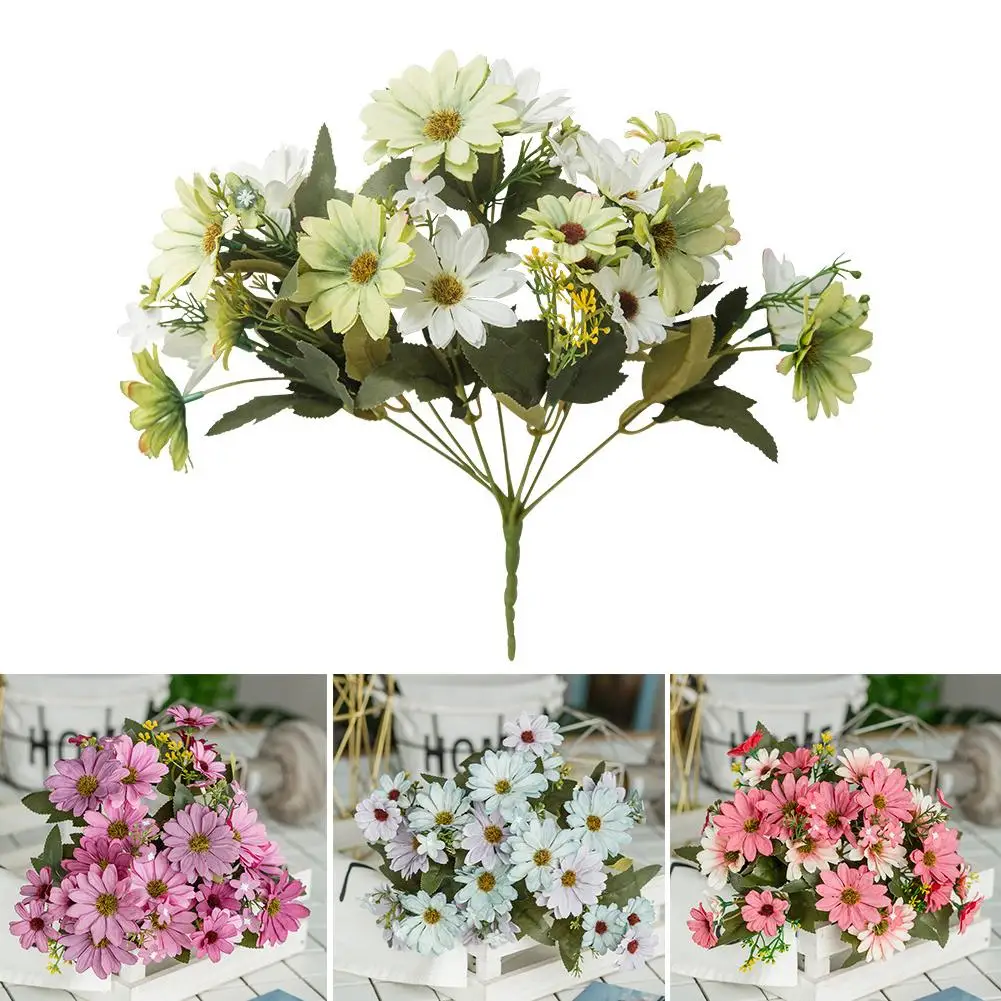 Gerbera искусственная Цветочная подделка цветок шелковая ткань маленький гостиная