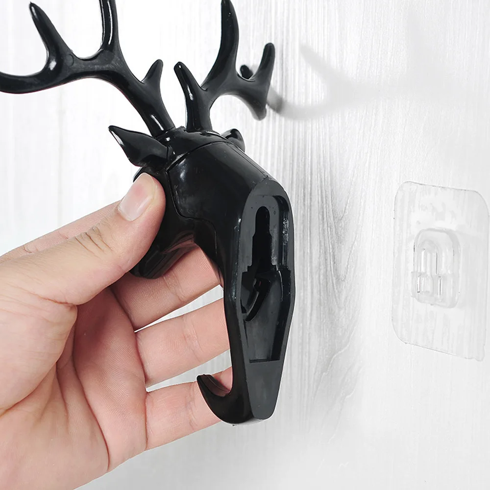 Крючок для стоек с изображением головы оленя самоклеящаяся вешалка пальто и