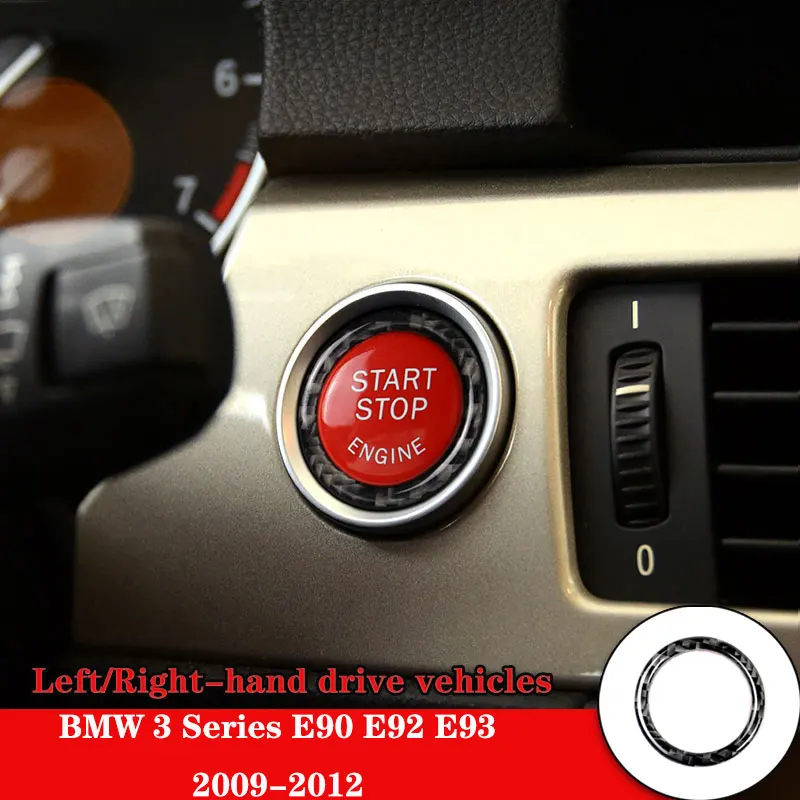 Стайлинг автомобиля каркас кнопки запуска двигателя из углеродного волокна для