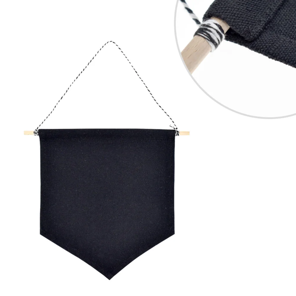 

Pin Display Pennant Banner Enamel Lapel Pin Badge Flag Plain Blank Canvas Wall Banner(Black/S)