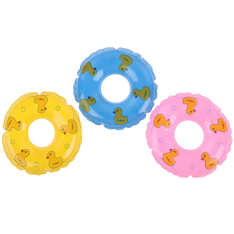 

1 Pc DIY Dollhouse Toy Baby Gift Summer Beach Bathing Doll Swimming Lifebelt Ring For Doll Accessories Color Random