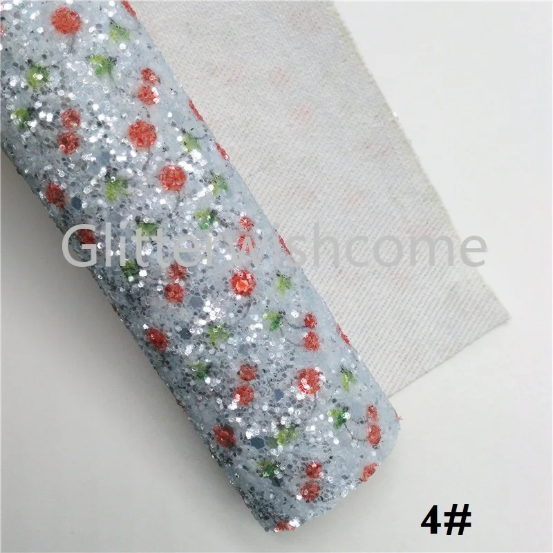 Glitterwishcome 21X29 см A4 Размер блестящая ткань, вишневый блеск с принтом Кожа, блестящие кожаные листы винил для бантов, GM592A
