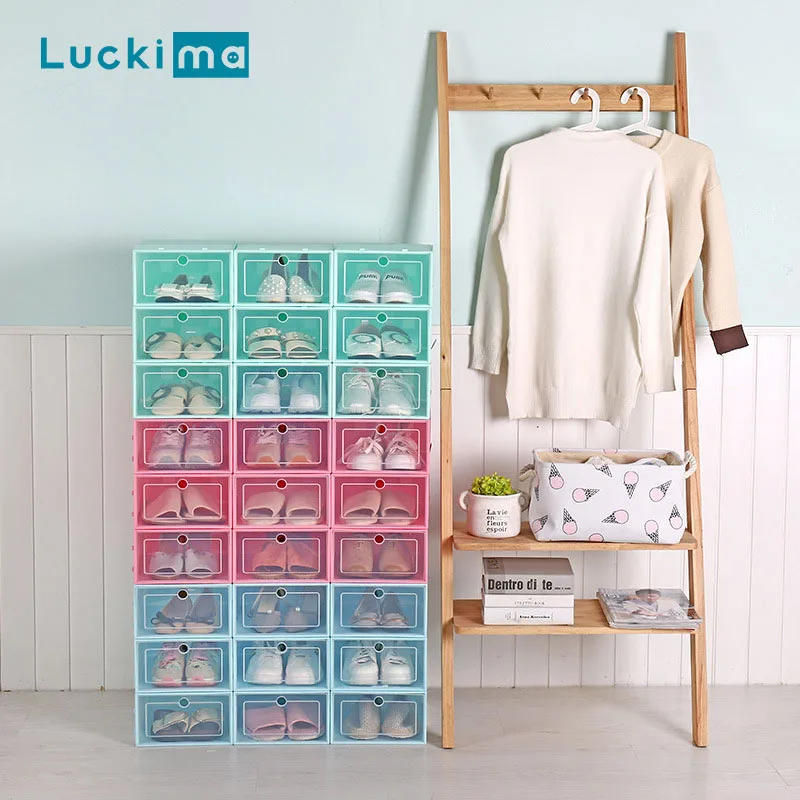 Transparent Shoe Drawer Storage Box Creative High Capacity Plastic Home Bag Organization DIY Assembly Decor | Дом и сад