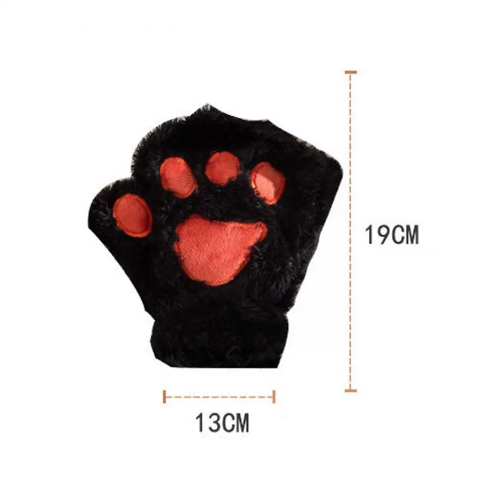1 пара зимние женские перчатки плюшевые с кошачьими лапами и медведем