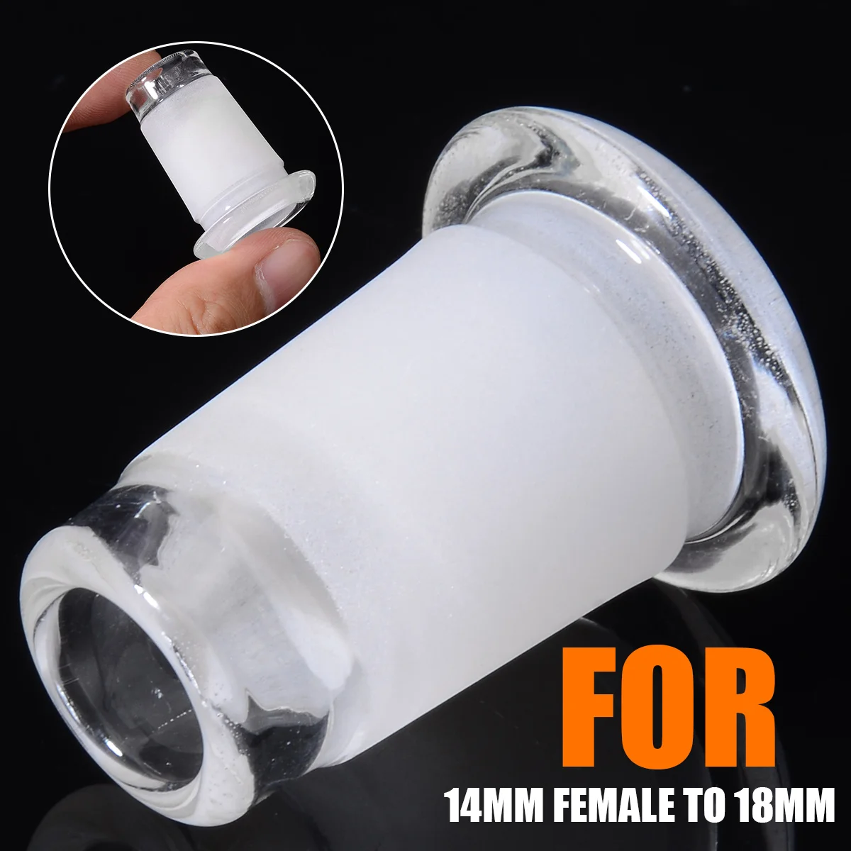 

14mm Female to 18mm Male Joint Clear Glass Expander Reducer Adapter Connector for Glass Hookah Pipe Bowl Water Pipes