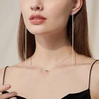 Серьги-подвески женские серебристого цвета, 1 линия Стразы