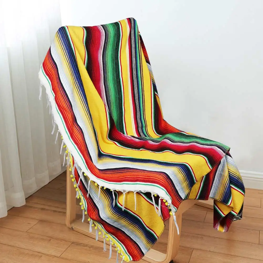 59х84 дюйма мексиканское покрывало полосатая скатерть вечерние украшения