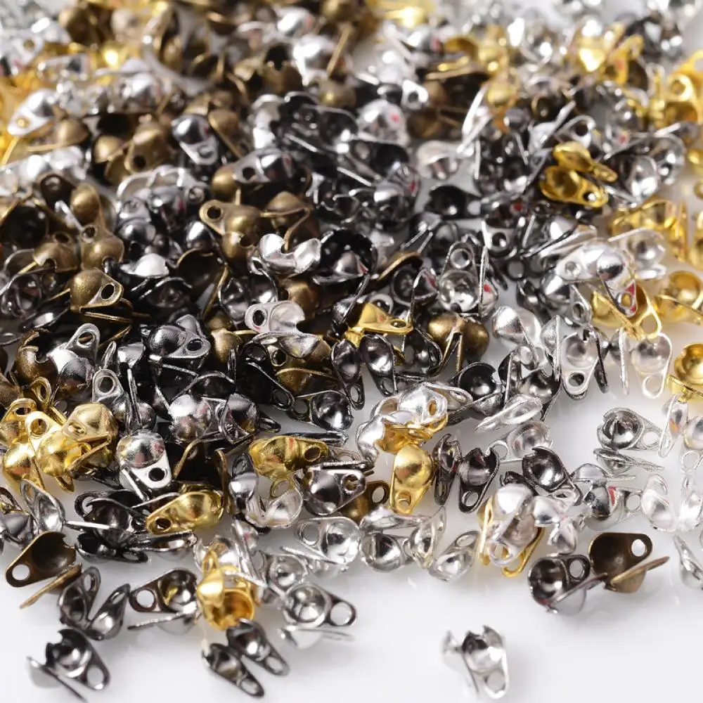 

500Pcs/Bag Connector Clasp Fitting 2mm Ball Chain Calotte End Crimps Beads Connector Components For DIY Jewelry Making Supplie
