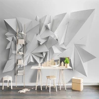 custom photo creative 3d stereoscopic geometric pattern grey white wallpaper bedroom living room tv sofa wall murals waterproof