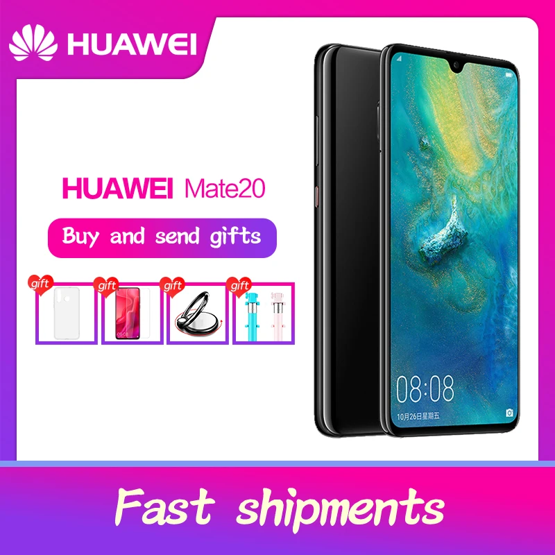 Глобальное ПЗУ HUAWEI Mate 20 полноэкранное Оригинальное 2244X1080 Kirin 980 4000 мАч 4 * зарядное