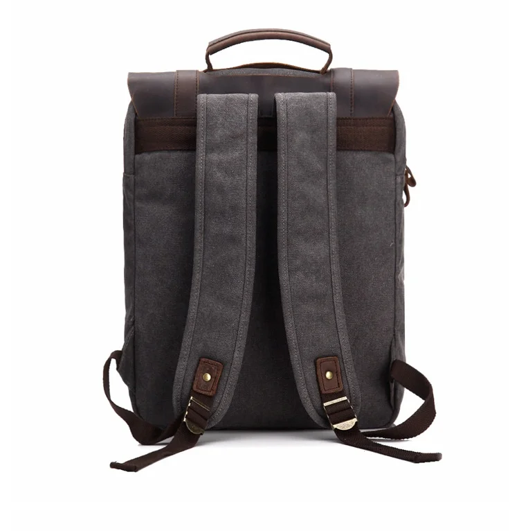 

Canvas Backpack mahow leather case Crazy Horse Backpack School Canvas Backpack boys and Girls Backpack Gray Backpack
