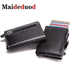 Новинка, металлический держатель для кредитных карт Maideduod из искусственной кожи, чехол для кредитных карт, женские и мужские кошельки с технологией RFID, Модный деловой держатель для удостоверения личности