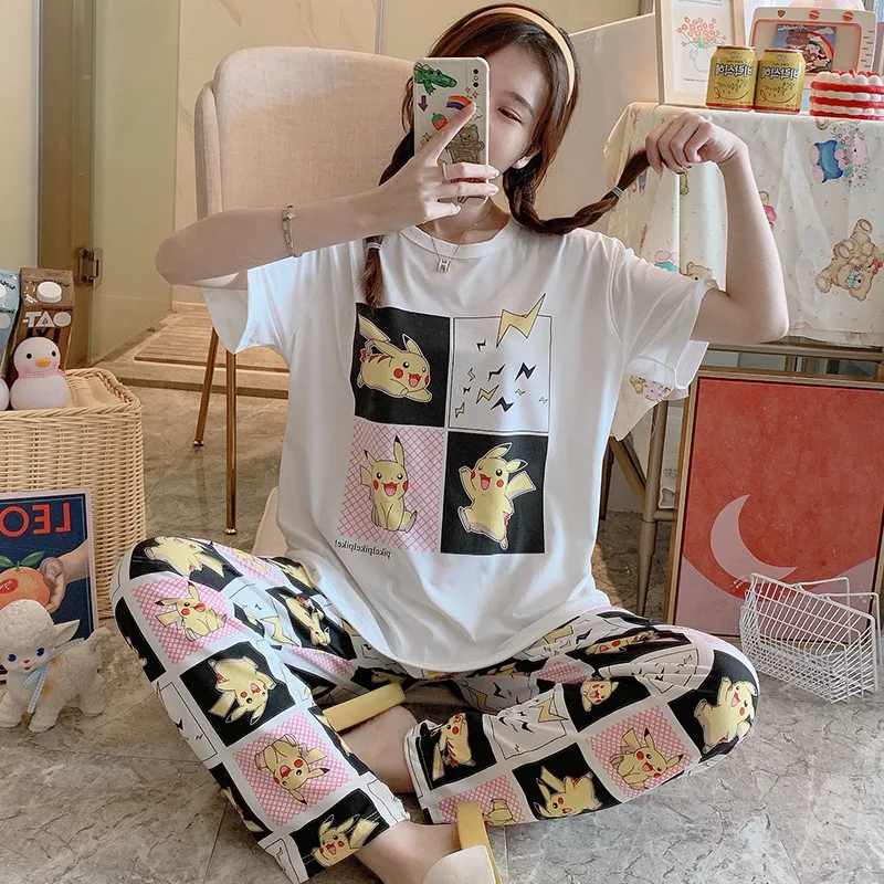 Kawaii пижамы &quotПикачу&quot комплект Аниме Драконий жемчуг Z женская пижама с