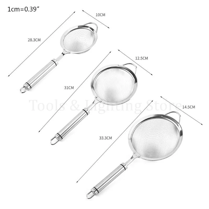 

Kitchen Stainless Steel Wire Fine Mesh Oil Strainer Flour Colander Sifter Sieve Spoon Multifunctional Tool