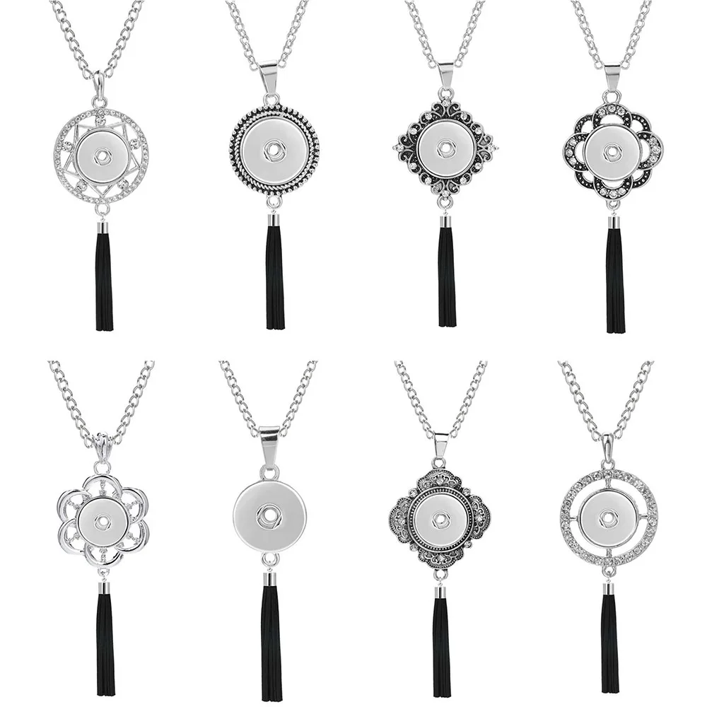 Новое ожерелье для ювелирных изделий металлическая Длинная кисточка 18 мм кнопки