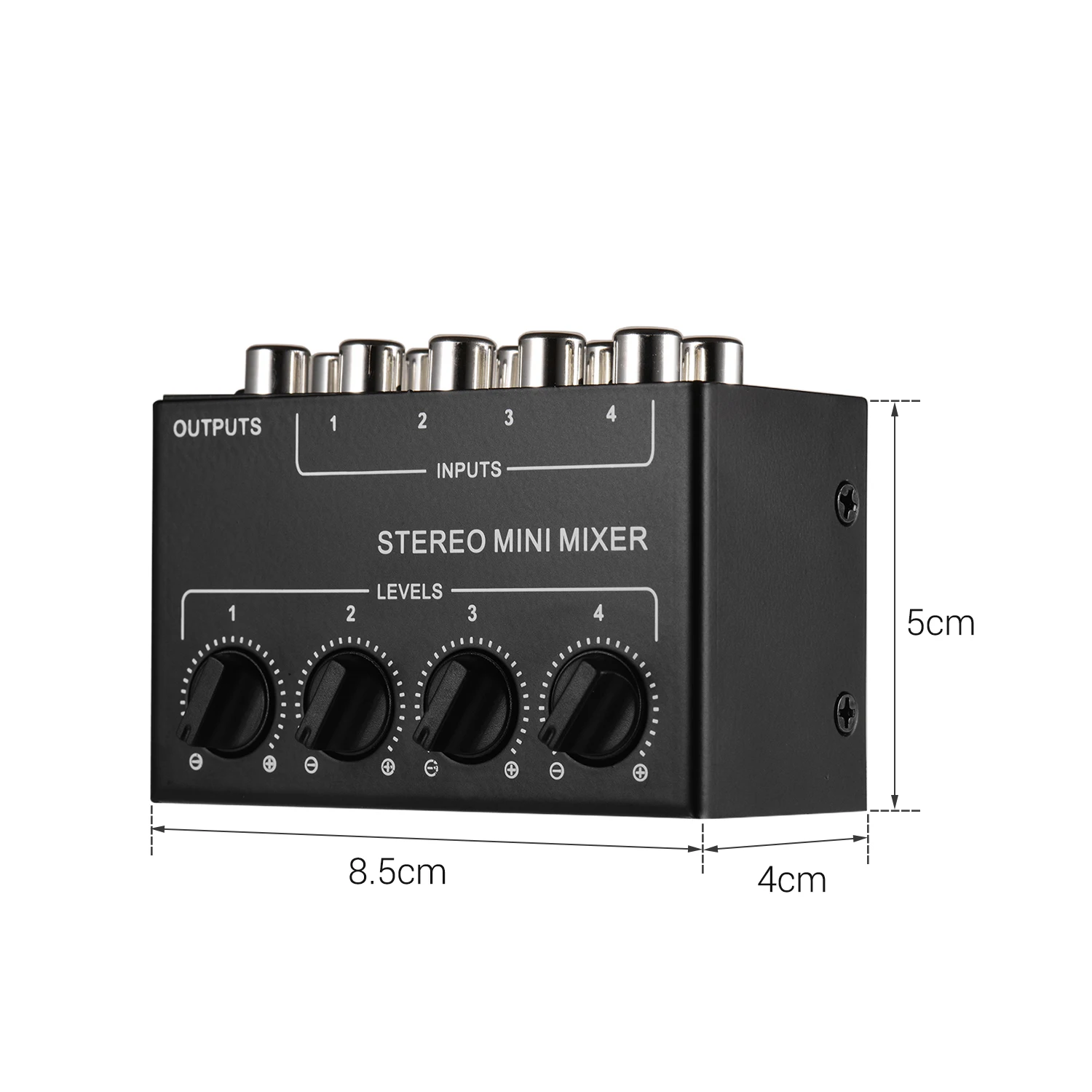 Mini Stereo Audio Mixer with 4-Channel RCA Inputs Separate Volume Controls Full Metal Shell | Спорт и развлечения