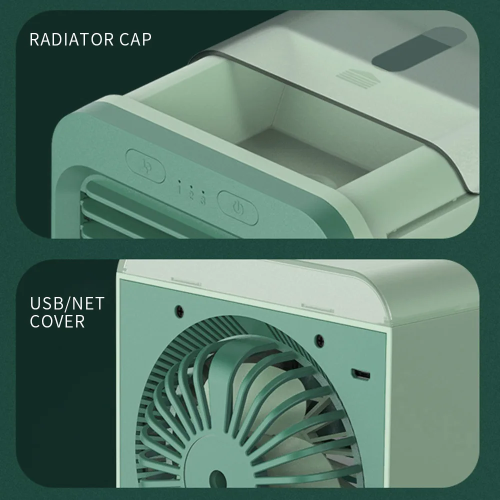 

200ml Air Conditioner Fan Humidification USB Portable Circulator Cooler Purifier Small Desktop Blower For Office Bedroom