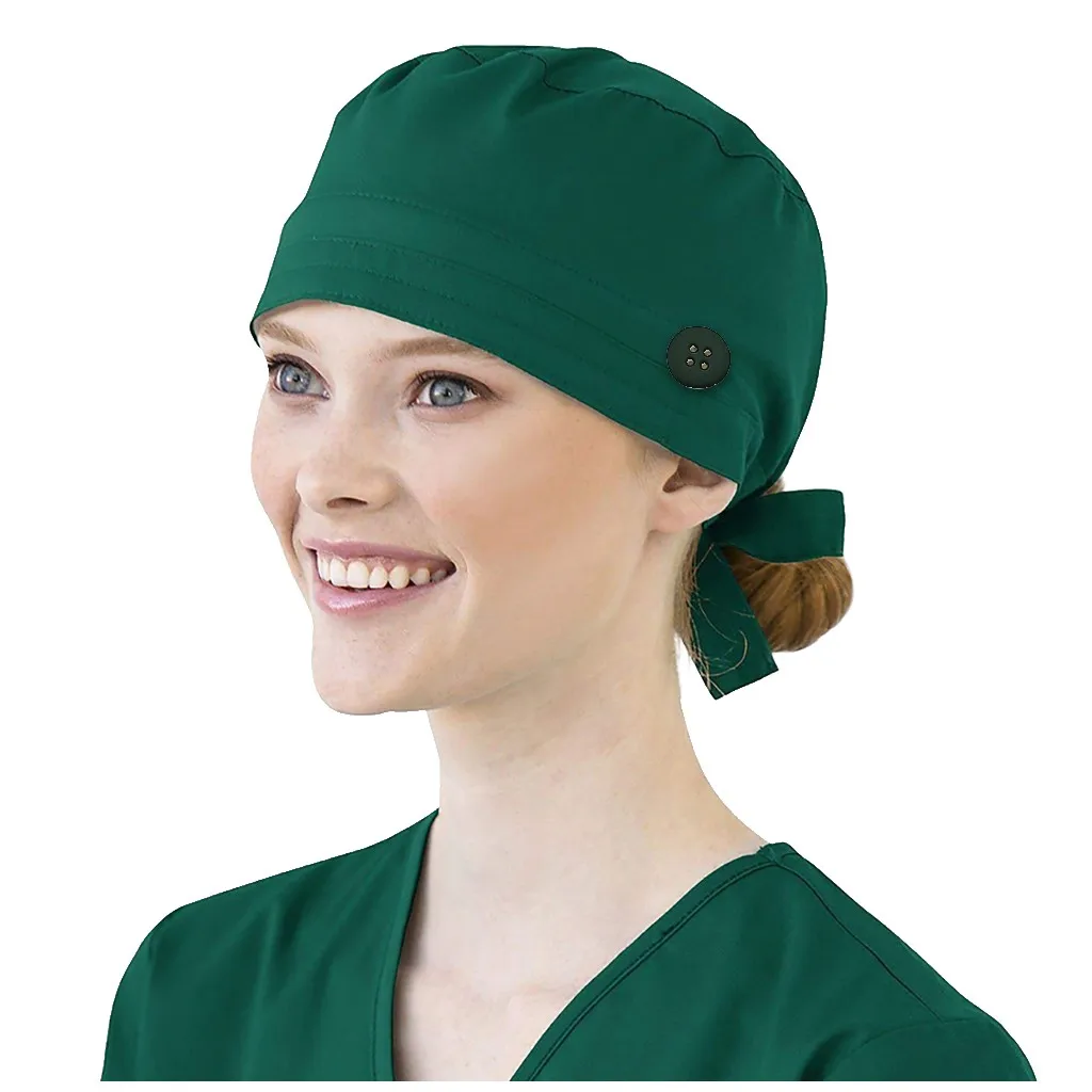 

Women Cotton Bandage Scrub Cap Sweatband Bouffant Hat Men Operating Room Caps Nurses Hats Nursing Caps Adjustable J50