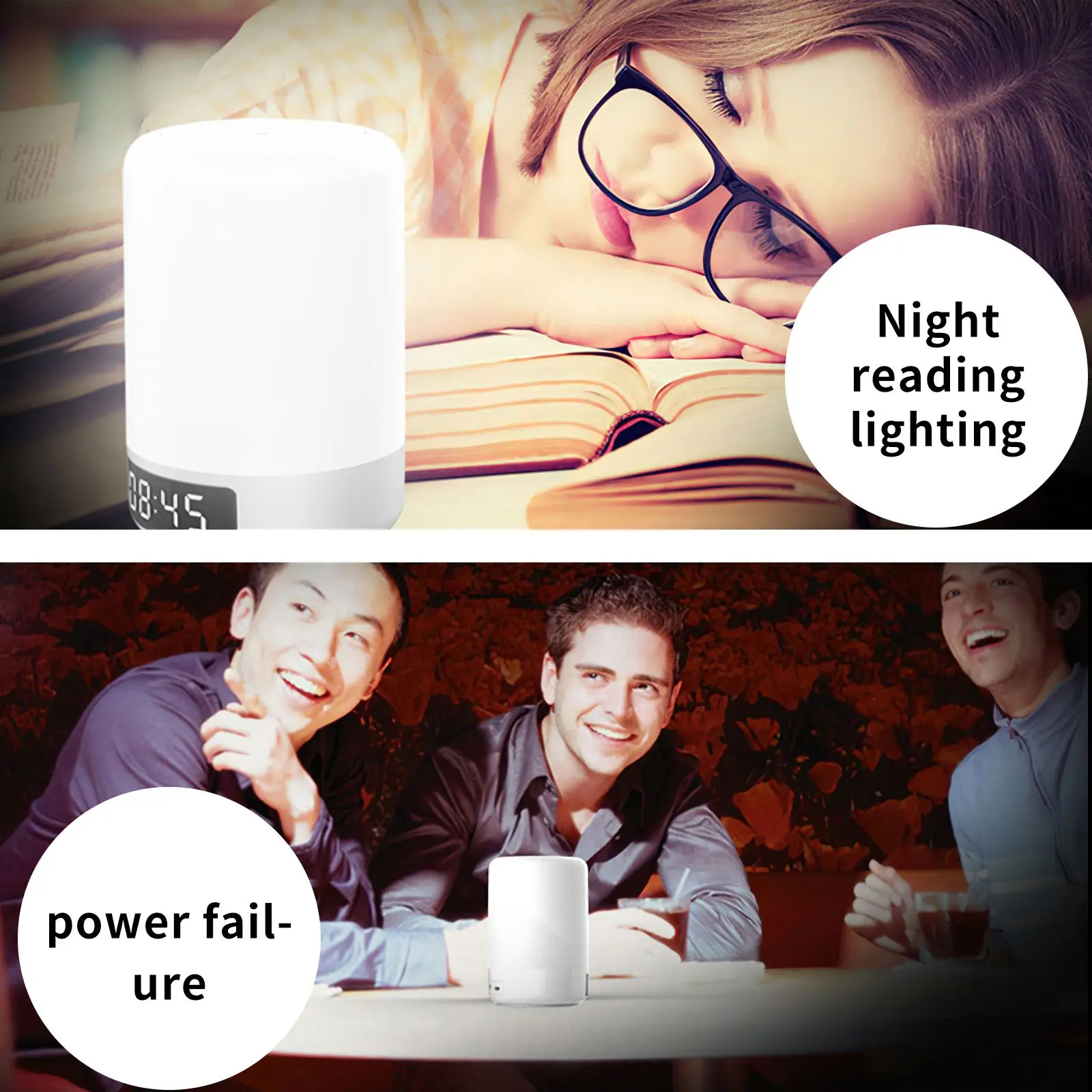 Портативный цифровой будильник с Bluetooth-динамиком Рождественский ночсветильник