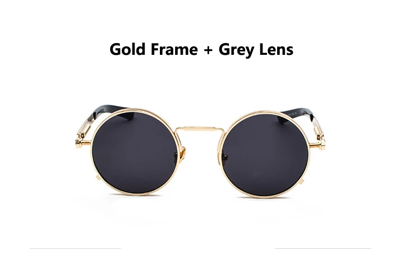 Oculos de sol feminino женские красные очки круглые стимпанк металлические пружины Поляризованные солнечные ретро-очки мужские uv400 Высокое качество