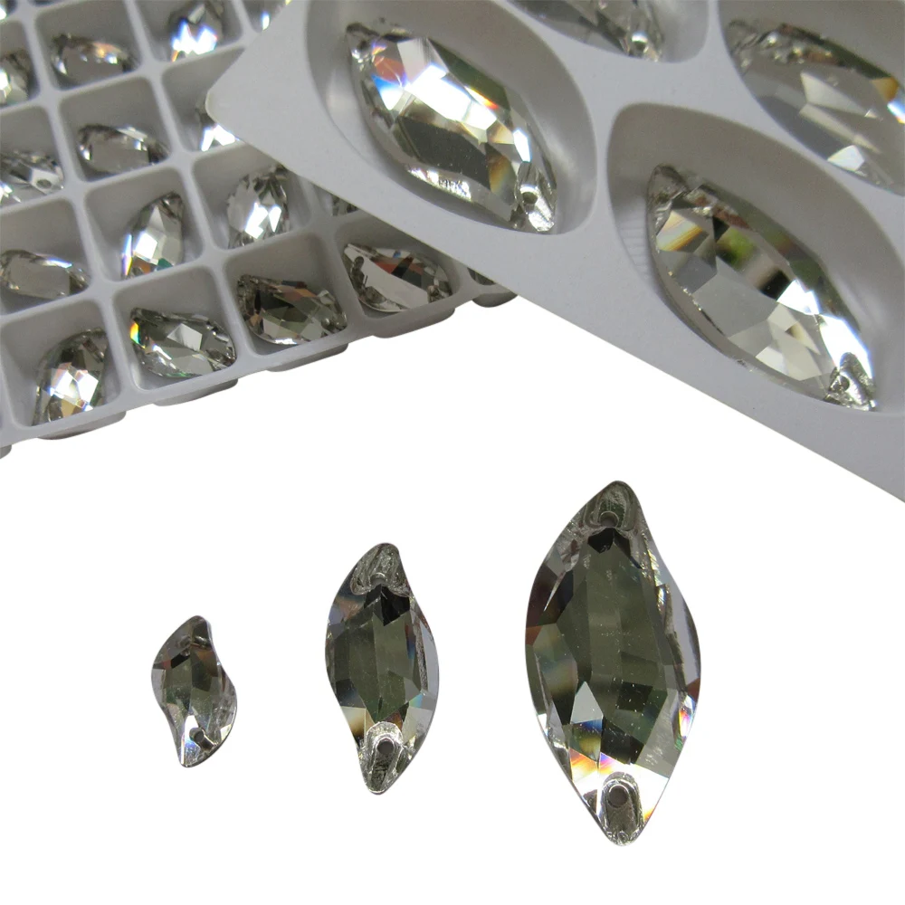 Прозрачно белый пришить свободные Стразы Diamond лист Стекло Flatback кристалл страз