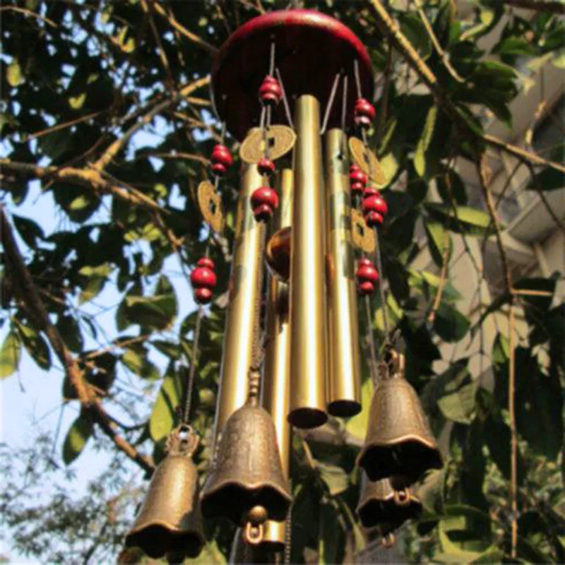 Outdoor Wind Chimes Decor Garden Bells Home Copper Tubes Large Symbol Good Luck | Дом и сад