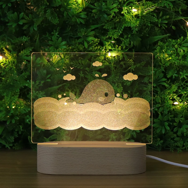 Zhongshan горячая Распродажа 3D Детский светодиодный светильник деревянная основа