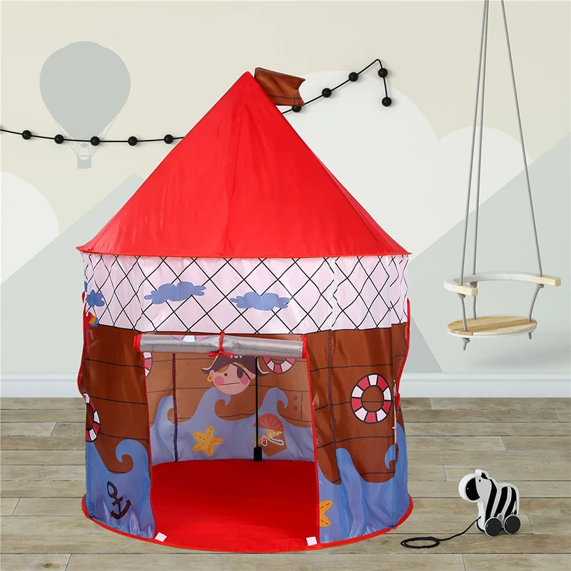 

Children Portable Foldable tent mosquito net pirate boat family toy game ball pool fence yurt Toy Tents Castle