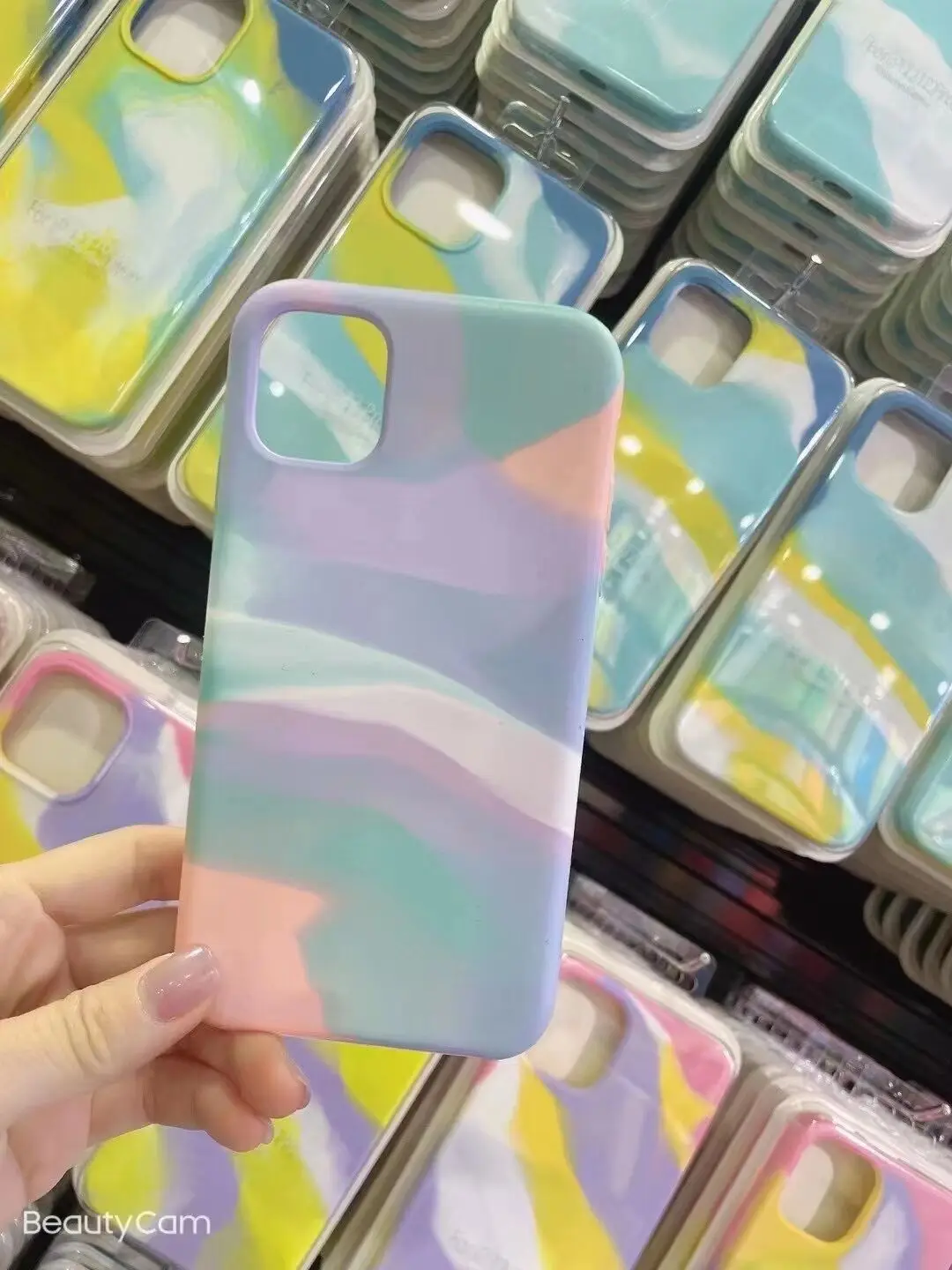 

IPhone 12 Pro Max liquid rainbow watercolor all-inclusive silicone phone case apple 11/xs colorful