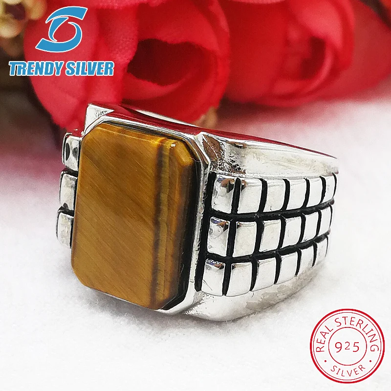 Серебро 925 ювелирные украшения мужские кольца аксессуары бирюзовый драгоценный